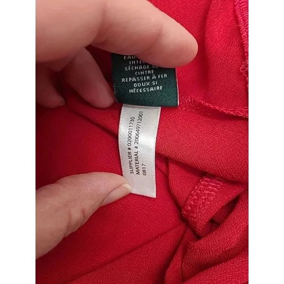 Lauren Ralph Lauren Tunic Blouse Women's Size Large Red - Picture 6 of 8